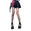 Chaussettes gothiques pour femmes, collants Anime, motif Lolita, bas en résille, bonneterie Sexy Harajuku, en Nylon, Style Jk pour filles