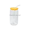 Mugs 16Oz Plastic Mason Jar Pp Acrylic Single-Layer Cup With St 500Ml Clear Can Drinking Drop Delivery Home Garden Kitchen Dining Ba Dhsor