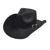 Cowboy hat western men's wool tweed metal buckle autumn and winter imitation wool vintage knight hat Driver cowboy hat