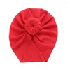 Haarschmuck Baby Solid Ribbed Topknot Hat Kids Donut Ball Cap Born Girls Pography Props Frühling Herbst Modis Beanie Turban Infant