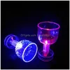 Wijnglazen Led-flitser Kleurverandering Watergeactiveerd Oplichten Champagne Bier Whisky 50 ml drankjes Glas Strak ontwerp Drinkcockt Dhgfa