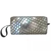 Cosmetic Bags Shiny Silver Disco Ball Pattern Makeup Bag Pouch Men Women Retro 70s Toiletry Dopp Kit