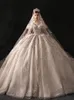 amazing Designer Sequined Tulle Wedding Dresses 2024 Elegant Off Shoulders Appliques crystals Beads Long train Bridal Gowns Luxury Sequins Plus Size Robe De Mariee