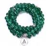 Alloy Natural Green Agate 108 JapaMala Stretch Wrap Bracelet for Women Yoga Jewelry Meditation Prayer Beads Dropshipping Wholesale