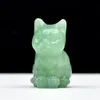 Height Cat Statue Crafts Natural Chakra Stone Carved Crystal Reiki Healing Animal Figurine Gift