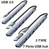 Adaptateur multi-répartiteur HUB USB TYPE C 3.0/3.1, 7 Ports en aluminium, alimentation OTG pour PC portable, lecteur de carte de disque dur Mobile