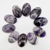 Crystal Wolf Tooth Amethysts Natural Stone Cabochon Pärlor för smycken som tillverkar 20x30mm Charms smycken Making 10st/Lot Ring Accessories