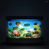 Nattlampor konstgjorda tropiska fiskbehållare lampor dekorativ sensorisk akvarium bord virtuellt flytta hav humör ljus rum dekoration
