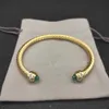 5MM DY bracelet cable bracelets luxury designer jewelry women men silver gold Pearl head X shaped cuff Bracelet david Y jewelrys christmas gift charm jewelry w24