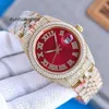 Herenhorloge Horloge Heren automatisch mechanisch diamanten saffier 41 mm met met diamanten bezette stalen armband Zakelijke horloges Montre De Luxe Bling wijzerplaat bezelband