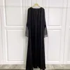 Vêtements ethniques Ramadan Noir Ouvert Kimono Abaya Kaftan Turquie Islam Robe Musulmane Vêtements De Prière Femmes Kebaya Djellaba Robe Femme Musulmane