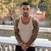 Débardeurs pour hommes Père Fils Gilet Gym Sports Fitness Impression T-shirt sans manches Tissu rayé Séchage rapide Respirant Haut élastique