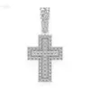 New Iced Out Hip Hop Cross Pendant High Quality Lab Grown Diamond Bling Cross Charms Necklace Trendy Wholesale Religious Pendant