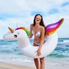 Andra pooler SPASHG Giant Unicorn för vuxna barn Uppblåsbar simning Ringrör som flyter utomhusbadsätet Pool Beach Party Water Sports Toys YQ240129