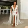 Robe de mariée bohème en dentelle, Sexy, sirène, avec Cape, plage, style Boho, robe de mariée de campagne, 2024