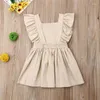 Mädchen Kleider 1-7T Kleinkind Kinder Baby Kleidung Sommer Rüschen Einfarbig Sommerkleid Elegante Baumwolle Niedliche Prinzessin Casual Kleid Outfits