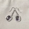 David yuman – boucles d'oreilles en fil torsadé de luxe léger en argent Sterling 925, avec diamants carrés, pour vente rapide