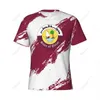 T-shirts pour hommes Nom personnalisé Nunber Qatar Drapeau Couleur Hommes T-shirt de sport serré Femmes Tees Jersey pour les fans de football de football