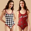 Maillots de bain pour femmes Vintage imprimé double face porter une pièce maillot de bain maillot de bain bandage maillot de bain femme sexy beachwear femme