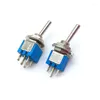 Światła sufitowe 5PCS 125 V/3A SPDT 3-pin DPDT 6pin On/On 2 Pozycja Mini przełącznik Niebieski