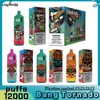 BANG Tornado 12000 Puff 12k Set grote verdampingsvermogen wegwerp vape e-sigaret net spoel LED-lamp Oplaadbare batterij 0%2%3%5%. Bang doos 12k puff