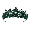 Hair Clips Vintage Red Crystal Bridal Tiaras Crowns For Women Green Rhinestone Pageant Diadem Veil Tiara Wedding Accessories