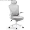 Other Furniture Gaming Chair on Wheels Ergonomic Desk Chair With Adjustable Headrest and Lumbar Support Office Chairs Sofas Tilt Function Grey Q240130