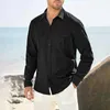 Men's T Shirts Long Sleeve Lapel Wrinkled Casual Shirt Men Romper Jumpsuit Floral Corduroy Pants Tall Size For