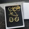 DUOYING Custom Name Jewelry Set Personalized Letter Necklace Customized Name Bangles Stainless Steel Mini Hoop Earrings 18mm 240118