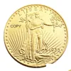 Arts And Crafts Usa 19281927 20 Dollars Saint Gaudens Double Eagle Craft con motto Placcato in oro Copia moneta Stampi in metallo Produzione F Dh6Ce