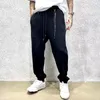 Pant Men Loose Black Cargo Sweatpants Pockets Casual Trousers