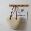 Shopping Bags 2024 Elegant Ladies Straw Woven Handbag Women's Handmade Rattan Shoulder Bag Bohemia Vacation Beach Tote Kintted Purse Gift