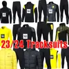 23 24 Yeni Haaland Borussia Yetişkin Hoodie Takip Ceket Futbolu Tam Uzun Fermuar Dortmunds 2023 2024 Eğitim Takım Futbol Seti Survetement Jogging Suit