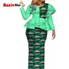 Ethnic Clothing African Skirt And Top Set Elegant Dress Women For Wedding Party Patchwork Long Sleeve Dashiki Print Plus Size WY7905