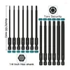 13st Torx Bit Set Tamper Resistant Impact Security Star Bits 1/4 tum Hex Shank 100mm skruvmejsel