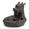 FBIL Dragon Cone Incense Burner Purple sand Backflow Dragon Smoke Holder Dragon Pond coffee 10 5 x 11 x 10cm2002