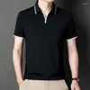 Polos para hombre, Polo con cuello de tijera de verano 2024, camiseta de color brillante, camisa ajustada a la moda de talla grande para hombre, ropa de marca