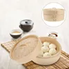 Double Boilers Steamer Multi-function Bamboo Kitchen Tool Dumpling Basket With Cover Covered Food Convenient