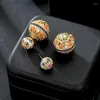 Studörhängen JZYD Luxury Hollow Designer Colorful Zircon Two Side Ball Vintage Enthic Jewelry for Women Party Gift241Z