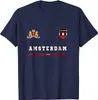 Camisetas Masculinas Camiseta Amsterdam Esporte/Jérsei de Futebol Camiseta Camiseta de Futebol de Bandeira. Camiseta masculina de algodão de verão manga curta com decote em O