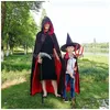 Altre forniture per feste per eventi Mantello medievale di Halloween Mantello della morte Panno da mago Mantello da strega 150 cm Abito per Natale Cosplay Vampiro Fa Dhdy3