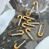 Oorknopjes Veiligheidsspeld Imitatieparel Roestvrij staal Kralen Hoop Paperclip Dames Sieraden