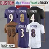 Lamar Jackson Camisa de futebol Zay Flowers Kyle Hamilton Odell Beckham Jr. Mark Andrews Roquan Smith Justin Tucker Baltimores Raven Ray Lewis Ed Reed Tyler