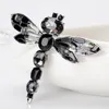 Brooches Enamel Wing Crystal Dragonfly Large Brooch Pins Fashion Party Banquet Costume Accessories Wedding Jewelry For Women Broche XZ361