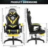 Autres meubles RGB Light Gaming Chair Chaise de bureau Gamer Computer Chair Chaise pivotante ergonomique 2 points de massage 135 inclinable avec repose-pieds Q240129