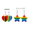 Brincos 2210102169, 12 Paar LGBT-Regenbogen-Ohrringe, Gay-Pride-Charm-Herz-Ohrringe für Damen, Modeschmuck