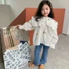 Bebek kız denim pantolon zil dip bebek toddler çocuk sıcak pole pantolon içi kot pantolon geniş bacak kıyafetleri 110y 240124