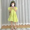 Girl Dresses Baby Girls Summer Stitching Short-Sleeved Irregular Dress Big Swing Edge Princess Fashion Children'S Clothing