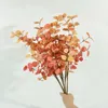 Decorative Flowers 1/3Pcs Artificial Fall Eucalyptus Leaves Stem Autumn Leaf Branches For Home Indoor Wedding Table Centerpieces