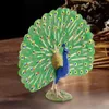 Figurines décoratives colorées en PVC, sans odeur, paon, Mini modèle artisanal peint professionnel, résistant à l'usure